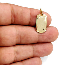 Load image into Gallery viewer, New 14k yellow Gold solid tiny dog tag name tag Pendant charm shiny jewelry 2.3g
