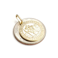 Load image into Gallery viewer, 14k solid yellow Gold round saint Christopher Pendant religious gift 0.72" 3.1g
