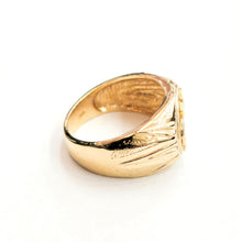 Load image into Gallery viewer, 14K yellow Gold Dad ring solid birthday gift father's day fine jewelry size 11
