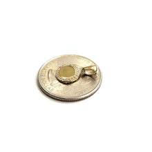 Load image into Gallery viewer, 14k yellow Gold Tiny shiny Round pendant charm Cubic Zirconia Gift jewelry 0.7g
