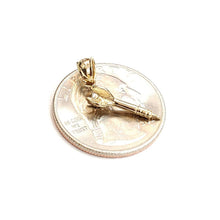 Load image into Gallery viewer, 14k yellow Gold solid 3D lawn Dart Pendant charm dartist gift fine jewelry 0.9g
