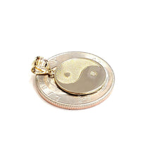 Load image into Gallery viewer, New 14k solid yellow Gold yin ying yang taoist symbol Pendant jewelry 0.62" 1.3g
