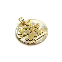 Load image into Gallery viewer, 14k yellow Gold I Love You word Pendant charm gift fine jewelry for her 1.6g
