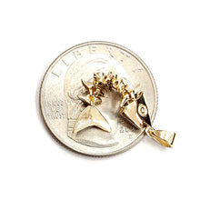 Load image into Gallery viewer, 14k yellow gold fish Bone wiggly movable pendant charm fine jewelry 1.9g
