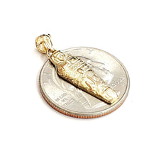 Load image into Gallery viewer, 14k yellow Gold sarcophagus ancient Egypt mummy Pendant charm fine jewelry 1.5g
