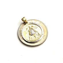 Load image into Gallery viewer, 14k Two Tone gold round virgin Caridad del Cobre pendant fine jewelry 0.69" 2g
