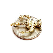 Load image into Gallery viewer, New 14k yellow Gold 3D hollow Genie lamp Aladdin charm pendant fine jewelry 1.8g

