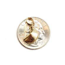 Load image into Gallery viewer, 14k yellow gold Fortune cookie pendant lucky charm gift for her fine jewelry 2g

