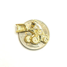Load image into Gallery viewer, 14k yellow Gold  Bulldozer Loader truck car Pendant charm gift fine jewelry 2.9g
