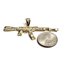 Load image into Gallery viewer, 14k yellow Gold AK-47 machine gun military rifle Pendant charm fine gift 10.1g
