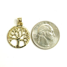 Load image into Gallery viewer, 10k Yellow gold round tree of life lucky pendant charm fine Jewelry gift 2.8g
