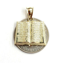 Load image into Gallery viewer, 10k yellow gold lord's prayer book our father bible verse pendant jewelry 2.8g
