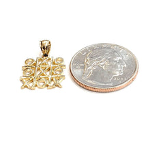Load image into Gallery viewer, New 14k yellow Gold tic tac toe xoxo Pendant charm game fine jewelry gift 2.1g
