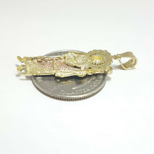 Load image into Gallery viewer, 14k tri color gold saint Jude juda pendant charm cubic zirconia jewelry 2.2g
