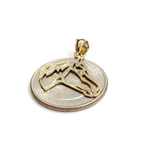 Load image into Gallery viewer, New 14k yellow Gold horse head animal Pendant charm gift fine jewelry 1.2g
