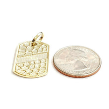 Load image into Gallery viewer, 10k yellow Gold solid men's nugget dog tag Pendant charm fine gift jewelry 2.8g
