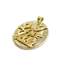 Load image into Gallery viewer, 14k yellow Gold I Love You word Pendant charm gift fine jewelry for her 1.6g
