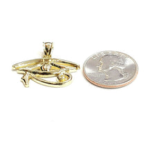 Load image into Gallery viewer, 10k yellow Gold Egyptian eye of Horus protection Pendant fine gift jewelry 2.6g
