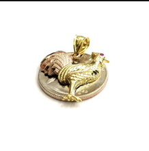 Load image into Gallery viewer, New 10k Gold rooster chicken bird Pendant charm gift fine jewelry unisex 2.3g
