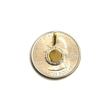 Load image into Gallery viewer, 14k yellow Gold Tiny shiny Round pendant charm Cubic Zirconia Gift jewelry 0.7g
