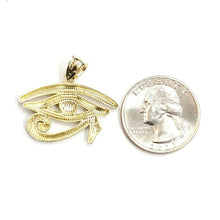 Load image into Gallery viewer, 10k yellow Gold Egyptian eye of Horus protection Pendant fine gift jewelry 2.6g
