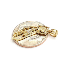 Load image into Gallery viewer, New 14k yellow gold California outline map pendant charm palm fine jewelry 1.4g
