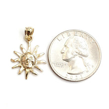 Load image into Gallery viewer, New 14k yellow gold solid sun sol pendant charm astrology gift fine jewelry 1.5g
