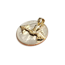 Load image into Gallery viewer, New 14k Yellow Gold Dumbbell weight lifter Pendant charm gift fine jewelry 1.9g

