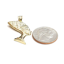 Load image into Gallery viewer, 10k yellow solid Gold Egyptian queen Nefertiti head Pendant fine jewelry 2.7g
