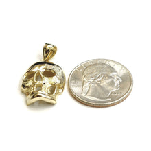 Load image into Gallery viewer, New 14k yellow Gold solid Skull mummy dead Bone Pendant Gift fine jewelry 3.7g
