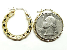 Load image into Gallery viewer, New 10K yellow Gold 1.06&quot; 3.85mm turkish hoop Earrings Round fine jewelry 3.3g
