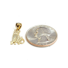 Load image into Gallery viewer, New 14k solid yellow Gold cat full body Pendant charm jewelry fine gift pet 1g
