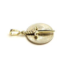 Load image into Gallery viewer, New 14k yellow Gold dagger knife 3D Pendant charm Unisex Gift fine jewelry 2.3g
