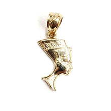 Load image into Gallery viewer, New 14k yellow Gold Tiny Egyptian Nefertiti head queen Pendant fine jewelry 1.2g
