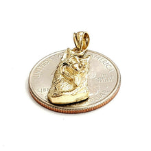 Load image into Gallery viewer, 14k yellow Gold German shepherd dog pet Pendant charm fine jewelry unisex 2.6g
