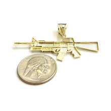 Load image into Gallery viewer, 10k yellow Gold AR15 AR-15 machine gun rifle army Pendant fine jewelry 3.6g
