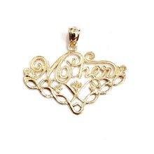 Load image into Gallery viewer, New 14k yellow Gold Mother word Pendant charm gift fine jewelry for her 1.8g
