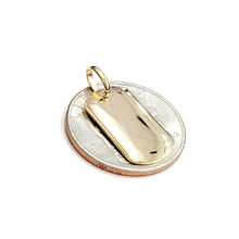 Load image into Gallery viewer, New 14k yellow Gold solid tiny dog tag name tag Pendant charm shiny jewelry 2.3g
