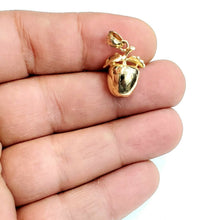 Load image into Gallery viewer, 14k yellow gold 3D Apple fruit Manzana leaf pendant charm fine jewelry 4.1g
