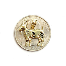 Load image into Gallery viewer, New 10k yellow Gold tiny Goat Pendant charm diamond cut animal fine jewelry 0.9g
