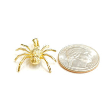 Load image into Gallery viewer, New 14k yellow Gold solid Spider Pendant charm spooky gift fine jewelry 2.9g
