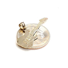 Load image into Gallery viewer, New 14k yellow Gold solid Guitar Pendant gift music instrument fine jewelry 1.7g

