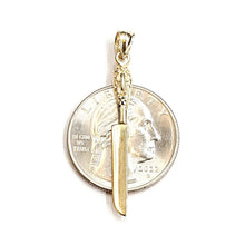 Load image into Gallery viewer, 14k yellow Gold solid kitchen utensil knife Pendant charm gift fine jewelry 1.5g
