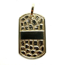 Load image into Gallery viewer, 10k yellow Gold solid men's nugget dog tag Pendant charm fine gift jewelry 8.4g
