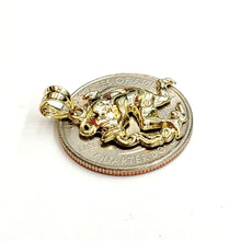 Load image into Gallery viewer, 10k yellow solid Gold Aquarius zodiac astrology Pendant charm fine jewelry 1.5g

