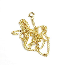 Load image into Gallery viewer, New 10K yellow gold 1.8mm thin hollow Cuban chain necklace fine jewelry 1.7g 22"
