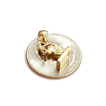 Load image into Gallery viewer, New 14k Yellow Gold 3D microscope Pendant charm science tool fine jewelry 2.3g
