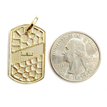 Load image into Gallery viewer, 10k yellow Gold solid men's nugget dog tag Pendant charm fine gift jewelry 2.8g
