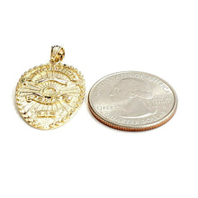 Load image into Gallery viewer, 14k yellow gold police officer badge pendant charm Fine Jewelry men women 4.1g
