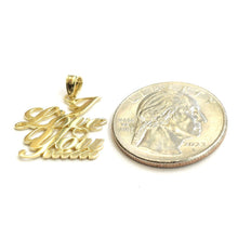 Load image into Gallery viewer, 14k yellow Gold I Love You word Pendant charm gift fine jewelry for her 1.6g
